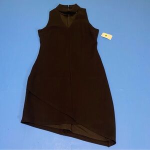 Adelyn Rae Black Asymmetrical Sheath Dress